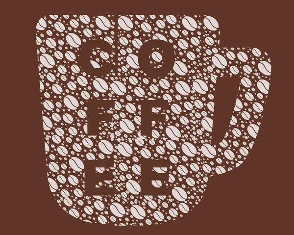 Tahıllı Görünür Metinlerle Çizilmiş Bir Fincan Kahve — Stok fotoğraf