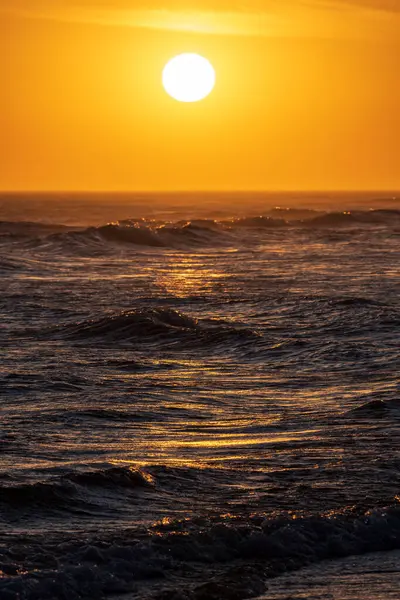 Sunset Sea Very Sunny Sun — Stock Photo, Image