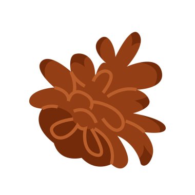 El yapımı çam kozalağı ikonu. Beyaz arkaplanda izole vektör illüstrasyonu.