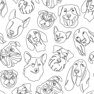Köpekler imaj çizmeye devam ediyor. Tek sıra, minimal köpek portresi. Siyah ve beyaz desenli şirin köpekler farklı cinsten.