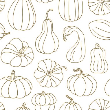 Minimalist, pürüzsüz, el yapımı balkabağı desenli. Tek renkli biçimli doğrusal hasat tasarımı. Çevre ambalajı, Şükran Günü kartı, afiş, poster ya da mevsimlik baskı için ideal