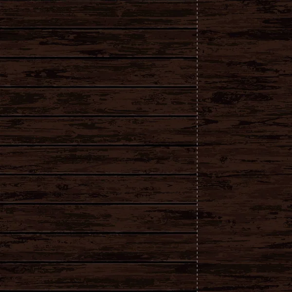 Детальная Иллюстрация Текстуры Дерева Швов Реалистичный Темный Деревянный Фон Досками — стоковый вектор