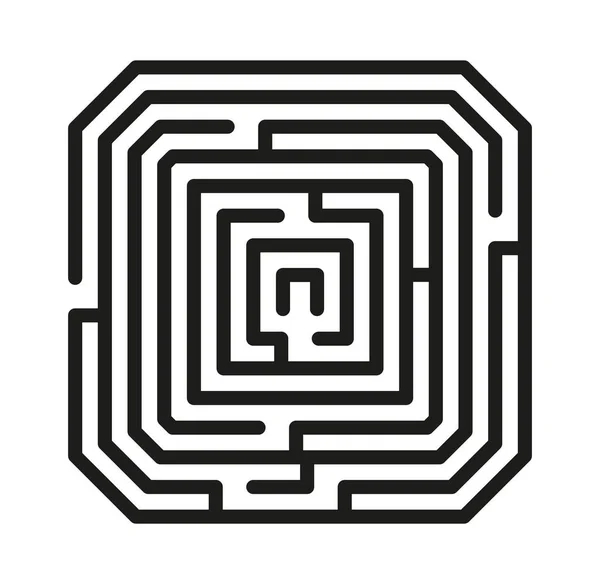 Vierkante Doolhof Illustratie Labyrint Spel Met Een Ingang Doel Vector — Stockvector