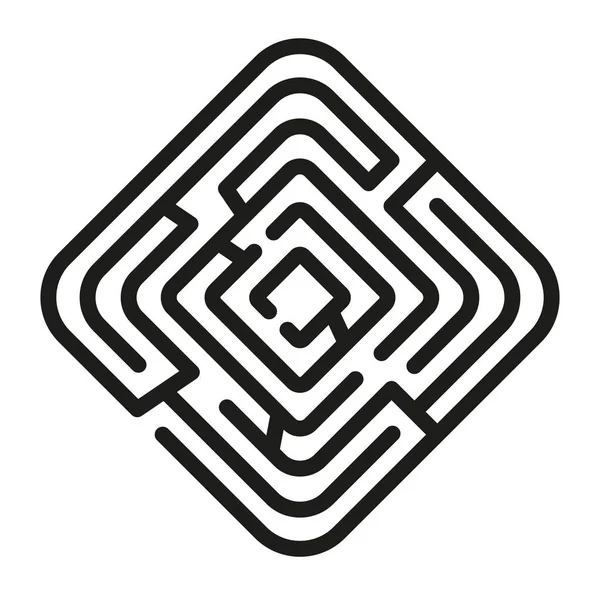 Vierkante Zwarte Labyrint Puzzel Maze Spel Vector Template Illustratie Geïsoleerd — Stockvector