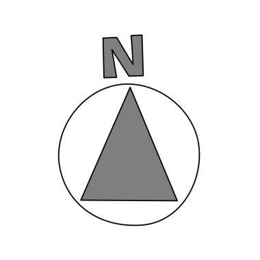 Harita yönünün kaba el çizimi N