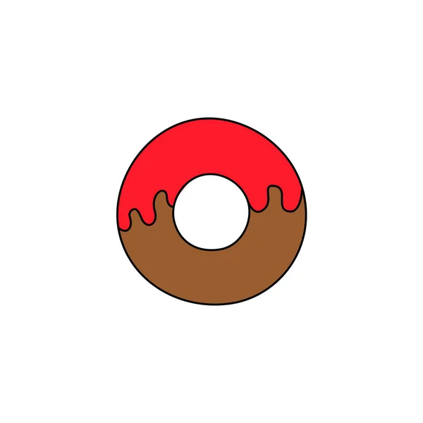 Losse Ruwe Hand Getekend Illustratie Van Crème Donut — Stockvector