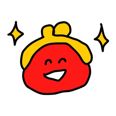 Bir cüzdanın renkli el yazısı çizimi