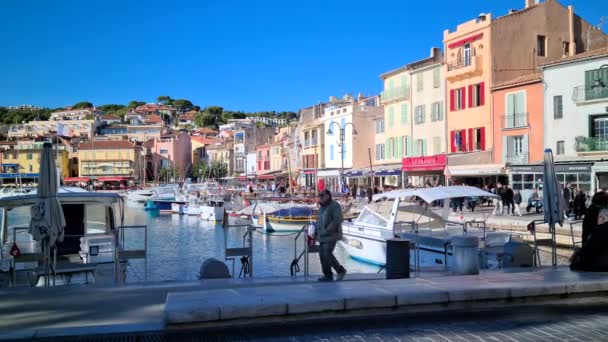 Cassis Francia Novembre 2022 Molti Turisti Che Camminano Sul Porto — Video Stock