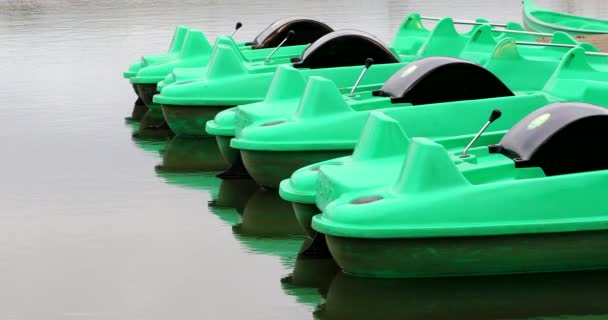 Morton Francia Diciembre 2022 Cuatro Botes Pedales Verdes Pedales Perfectamente — Vídeo de stock