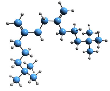 Suxamethonium klorid iskelet formülünün 3 boyutlu görüntüsü - beyaz arkaplanda izole edilmiş suxamethonium 'un moleküler kimyasal yapısı