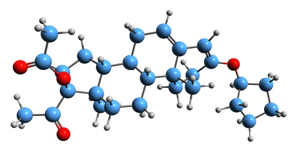 Imagem Fórmula Esquelética Acetato Pentagestrona Estrutura Química Molecular Progestina Isolada — Fotografia de Stock