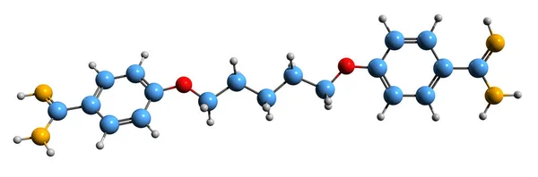 Изображение Скелетной Формулы Пентамидина Молекулярная Химическая Структура Противомикробных Препаратов Выделенных — стоковое фото