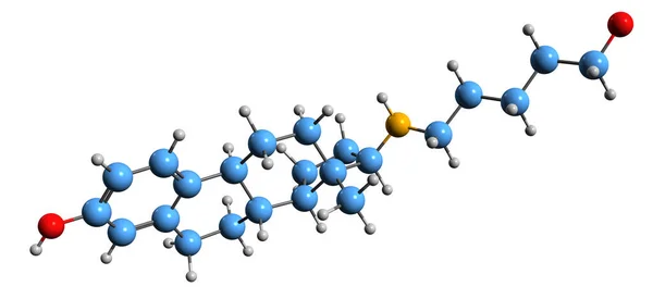 Imagem Fórmula Esquelética Pentolame Estrutura Química Molecular Estrogênio Esteroidal Sintético — Fotografia de Stock