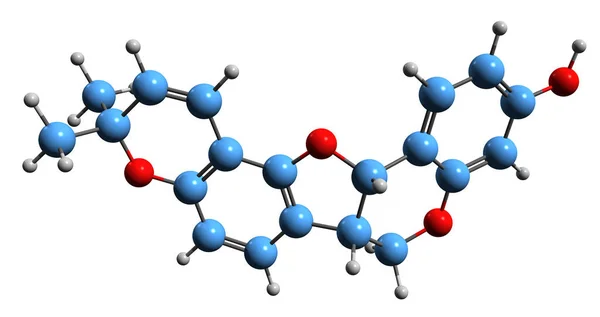 Phaseolin骨格式の3D画像 白背景に単離された抗酸化物質の分子化学構造 — ストック写真