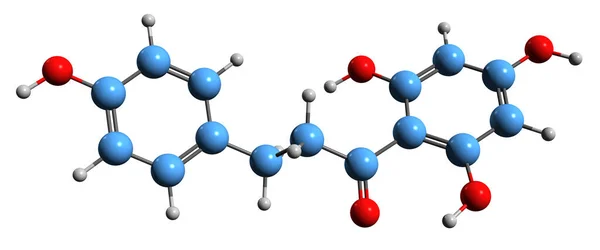 Imagem Fórmula Esquelética Floretina Estrutura Química Molecular Fenol Natural Isolado — Fotografia de Stock