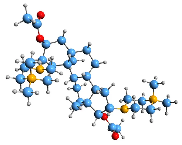 Obraz Pipecuronium Bromek Formuła Szkieletowa Molekularna Struktura Chemiczna Bisquaternary Aminosteroid — Zdjęcie stockowe