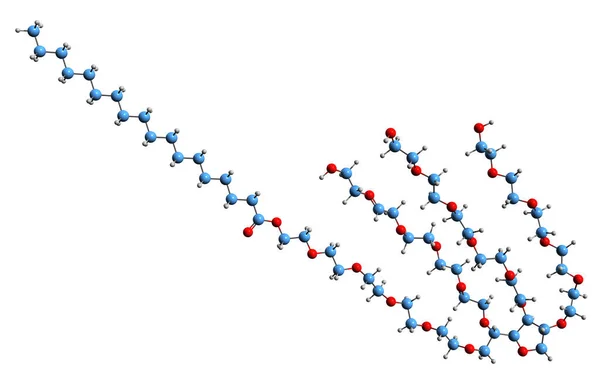 Örneğin Polisorbatın Boyutlu Görüntüsü Iskelet Formülü Emülsiyonun Moleküler Kimyasal Yapısı — Stok fotoğraf