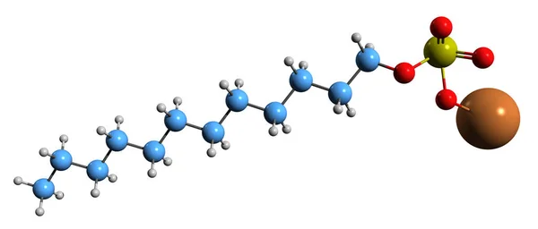 Aufnahme Der Kaliumlaurylsulfat Skelettformel Molekularchemische Struktur Von Kaliumdodecylsulfat Isoliert Auf — Stockfoto