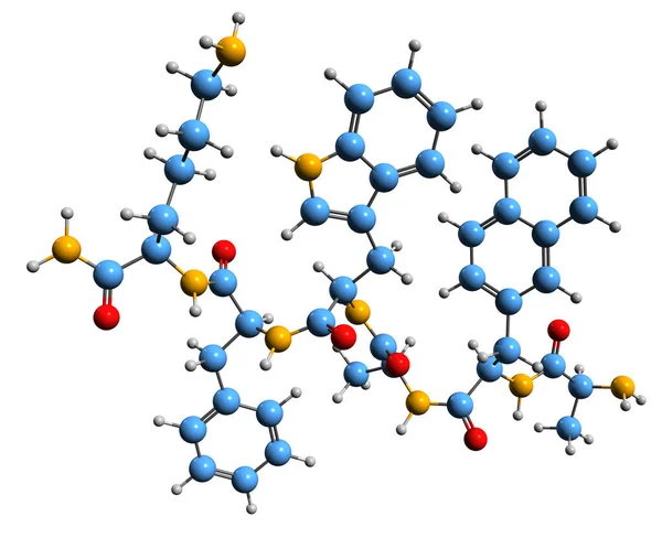 Aufnahme Der Pralmorelin Skelettformel Molekulare Chemische Struktur Von Pralmorelinhydrochlorid Isoliert — Stockfoto