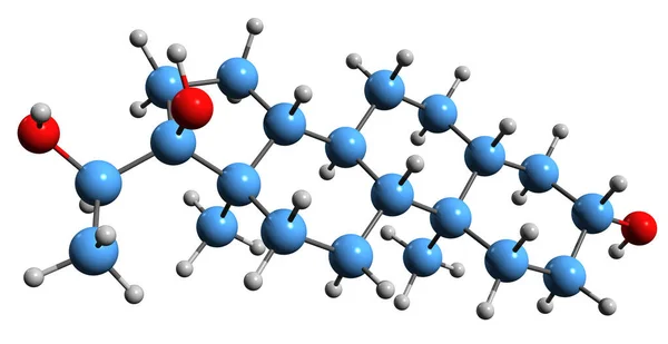 Зображення Скелетної Формули Преганархолу Молекулярна Хімічна Структура Метаболіту Прогестерону Ізольована — стокове фото