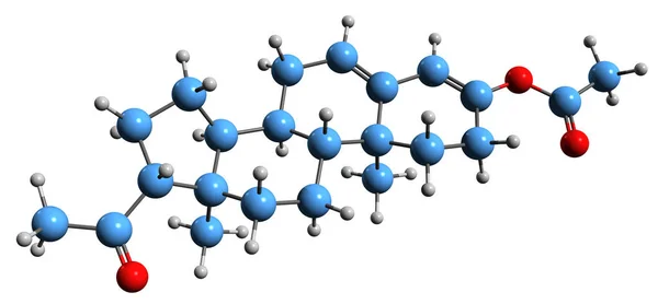 Aufnahme Der Progesteron Acetat Skelettformel Molekulare Chemische Struktur Des Steroidalen — Stockfoto