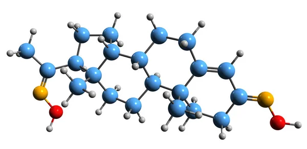 Изображение Скелетной Формулы Диоксима Прогестерона Молекулярная Химическая Структура Производной Прогестерона — стоковое фото