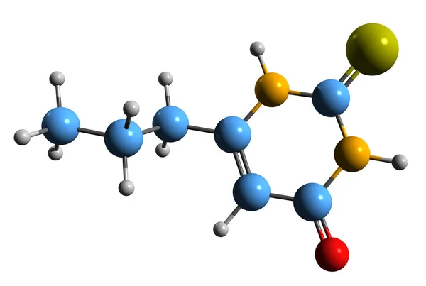 Imagen Fórmula Esquelética Propiltiouracilo Estructura Química Molecular Medicación Para Hipertiroidismo —  Fotos de Stock