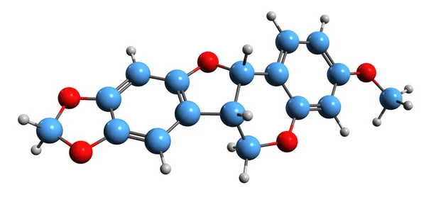 Изображение Скелетной Формулы Птерокарпина Молекулярная Химическая Структура Птерокарпана Fabaceae Изолированная — стоковое фото