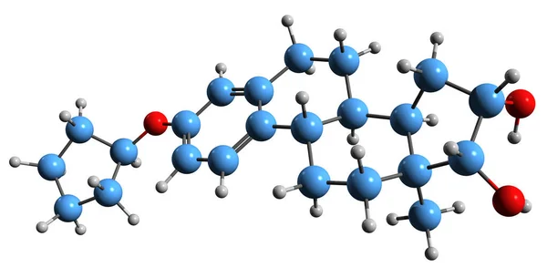 Beeld Van Quinestradol Skeletformule Moleculaire Chemische Structuur Van Estriol Cyclopentylether — Stockfoto