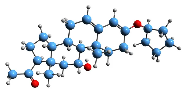 Imagem Fórmula Esquelética Quingestrona Estrutura Química Molecular Éter Ciclopentil Enol — Fotografia de Stock