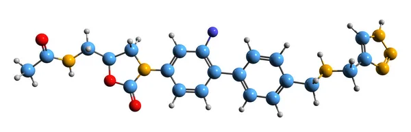 Aufnahme Der Radezolid Skelettformel Molekulare Chemische Struktur Des Neuartigen Oxazolidinon — Stockfoto