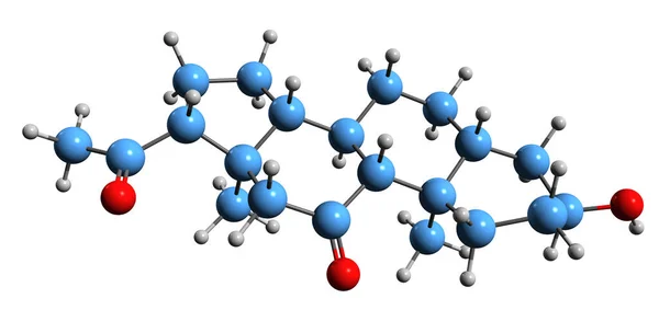 Зображення Формули Скелета Ренанолона Молекулярна Хімічна Структура Кетопрезанону Ізольована Білому — стокове фото