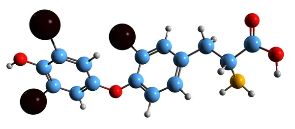 Aufnahme Der Umgekehrten Triiodothyronin Skelettformel Molekulare Chemische Struktur Des Isomers — Stockfoto