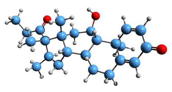 Imagem Fórmula Esquelética Rimexolone Estrutura Química Molecular Esteroide Glucocorticoid Isolado — Fotografia de Stock