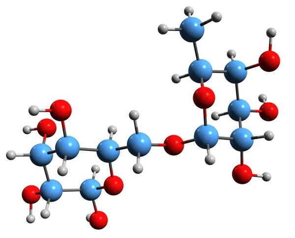 Beeld Van Rutinose Skeletformule Moleculaire Chemische Structuur Van Disaccharide Geïsoleerd — Stockfoto