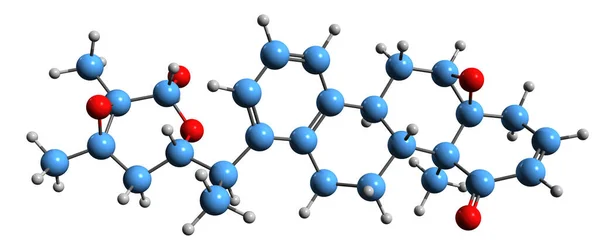 Изображение Salpichrolid Формула Скелета Молекулярная Химическая Структура Withanolide Изолированы Белом — стоковое фото