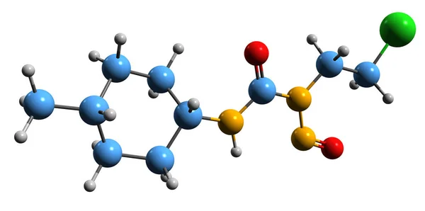 stock image  3D image of Semustine skeletal formula - molecular chemical structure of  alkylating nitrosourea compound isolated on white background
