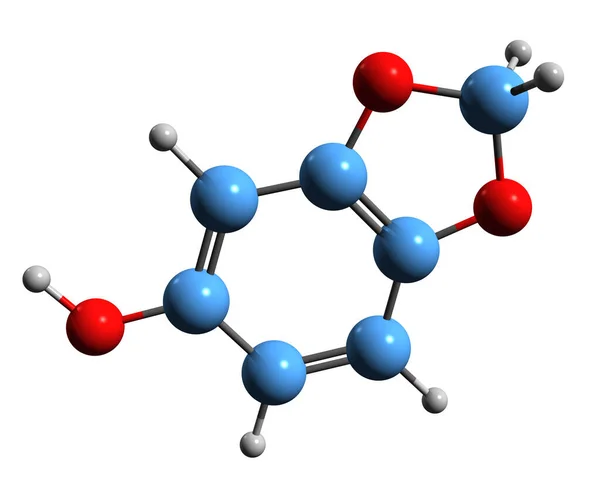 Abbildung Der Sesamol Skelettformel Molekulare Chemische Struktur Von Sesamsamen Natürliche — Stockfoto