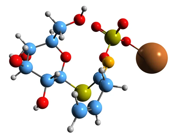 Imagen Fórmula Esquelética Sinigrina Estructura Química Molecular Glucosinolato Aislado Sobre —  Fotos de Stock