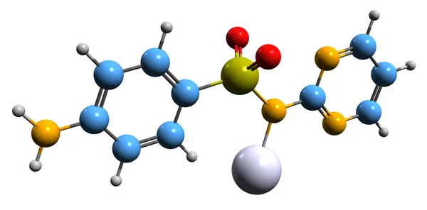 Image Formule Squelettique Sulfadiazine Argent Structure Chimique Moléculaire Antibiotique Topique — Photo