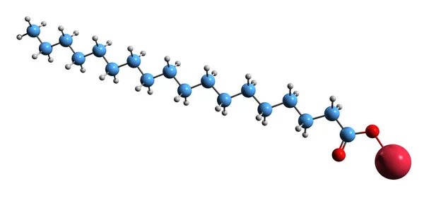 Sodyum Stearat Iskelet Formülünün Boyutlu Görüntüsü Yüzeydeki Sodyum Oktavın Moleküler — Stok fotoğraf