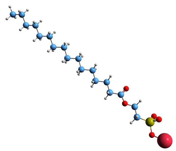 Imagen Fórmula Esquelética Isetionato Palmitoílo Sódico Estructura Química Molecular Del — Foto de Stock