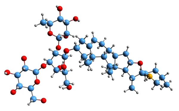 stock image 3D image of Solasonine skeletal formula - molecular chemical structure of  glycoalkaloid isolated on white background