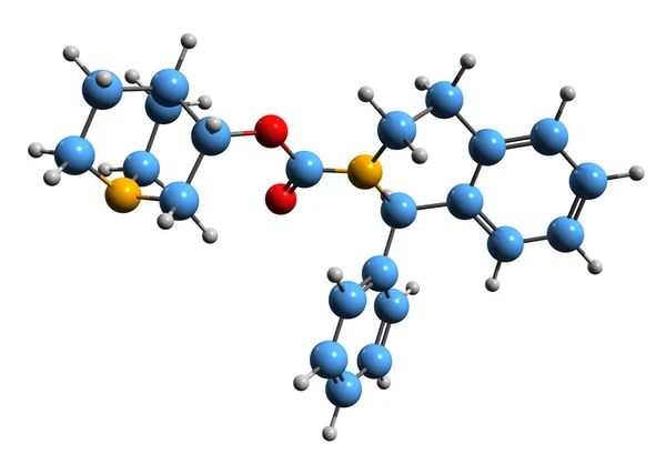Aufnahme Der Solifenacin Skelettformel Molekulare Chemische Struktur Überaktiver Blasenmedikamente Isoliert — Stockfoto
