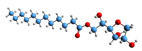 Imagem Fórmula Esquelética Monolaurato Sorbitan Estrutura Química Molecular Aditivo Alimentar — Fotografia de Stock