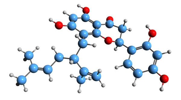 Imagem Fórmula Esquelética Sophoraflavanone Estrutura Química Molecular Fitocídio Volátil Isolado — Fotografia de Stock