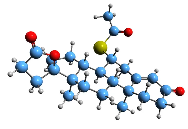 Image Spironolactone Skeletal Formula Molecular Chemical Structure Antimineralocorticoid Isolated White — Stock Photo, Image