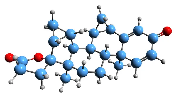 Imagem Fórmula Esquelética Espirorenona Estrutura Química Molecular Antimineralocorticóide Esteroidal Isolado — Fotografia de Stock