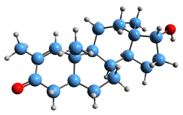 Aufnahme Der Stenbolon Skelettformel Molekulare Chemische Struktur Des Anabolikandrogenen Steroids — Stockfoto