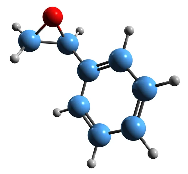 Imagen Fórmula Esquelética Óxido Estireno Estructura Química Molecular Del Epóxido — Foto de Stock